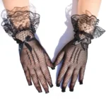 DR654 – Fishnet bow lace bridal gloves (4)